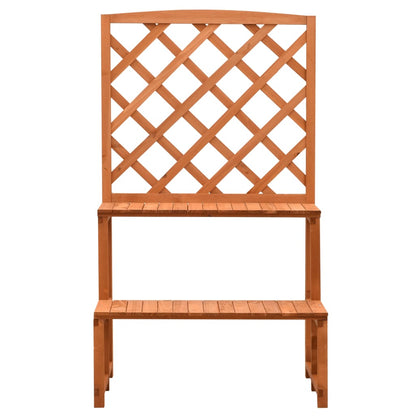 Plantenrek Met Latwerk 70X42X120 Cm Massief Vurenhout Oranje