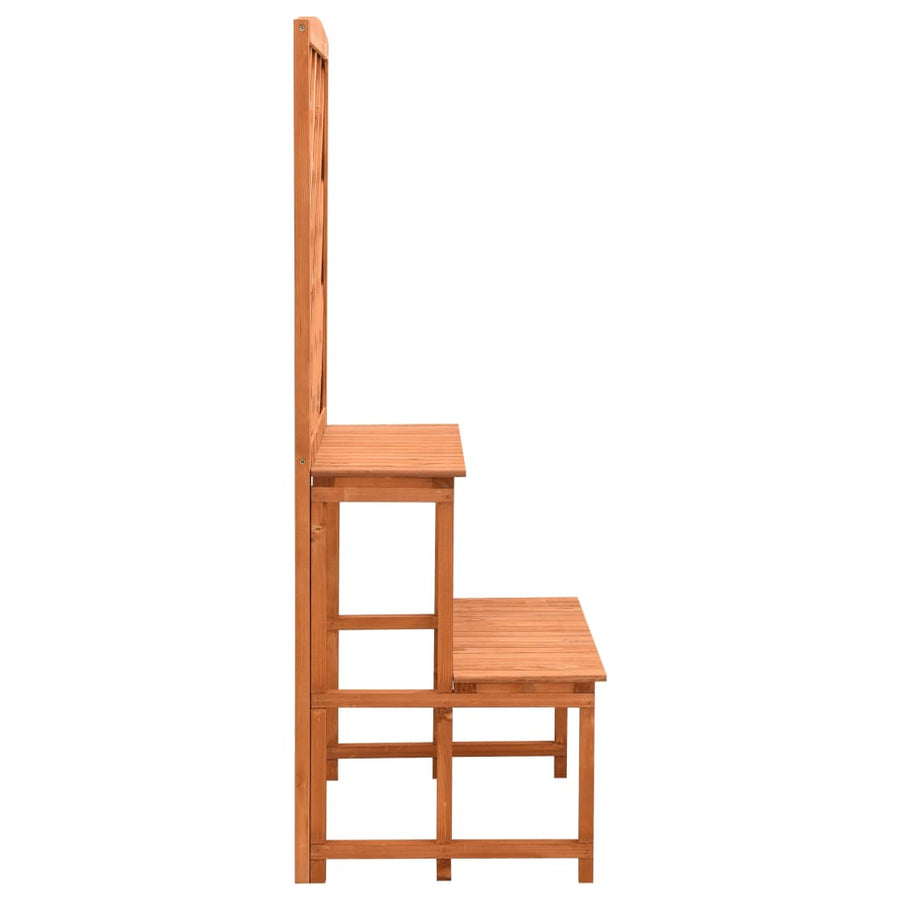 Plantenrek Met Latwerk 70X42X120 Cm Massief Vurenhout Oranje