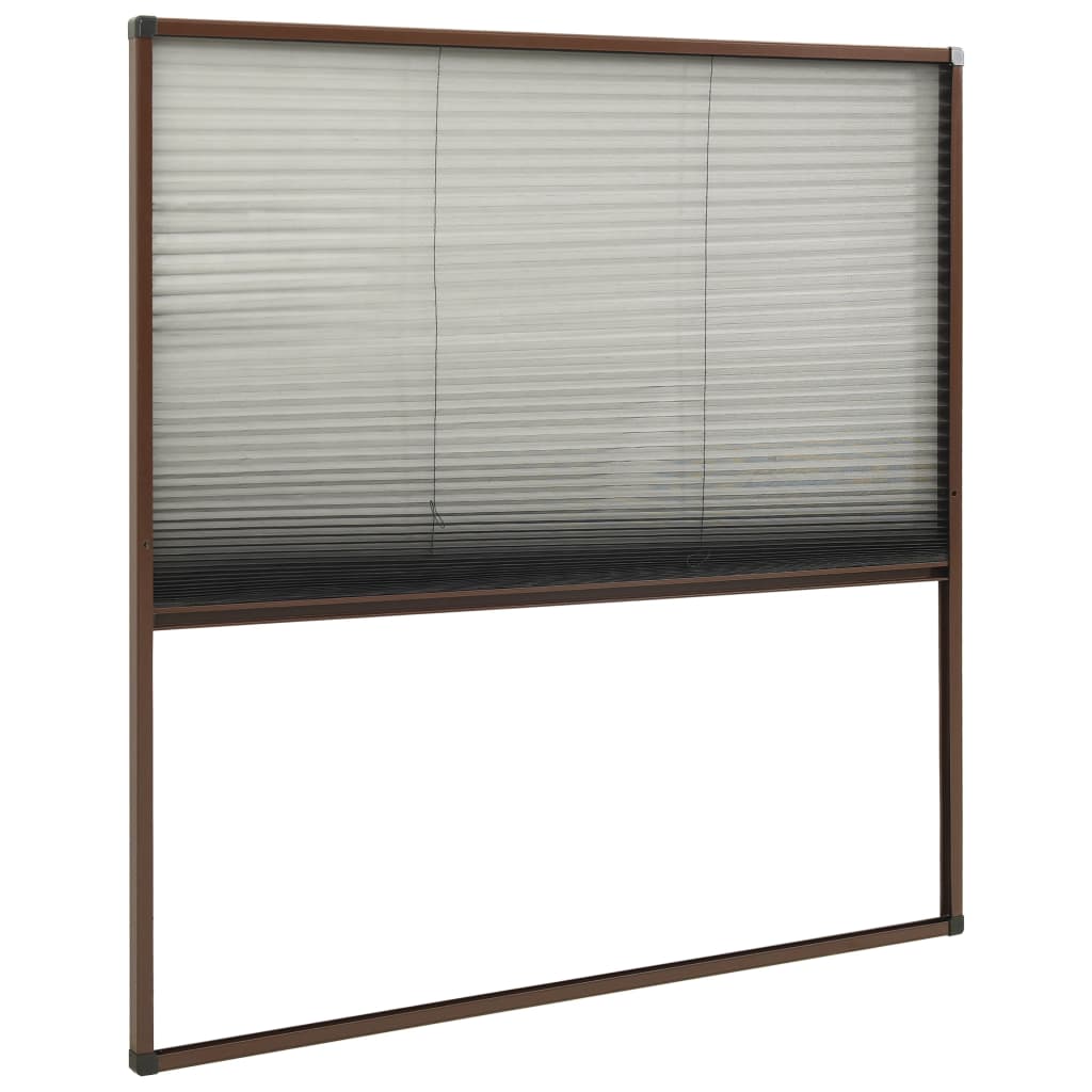 Raamhor Plissé Aluminium 120 x 120 cm Bruin