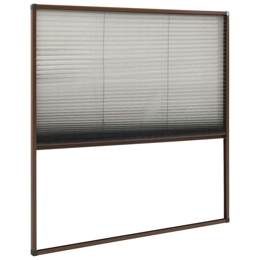 Raamhor Plissé Aluminium 120 x 120 cm Bruin