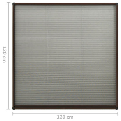 Raamhor Plissé Aluminium 120 x 120 cm Bruin