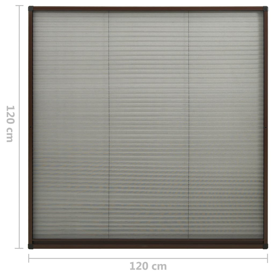 Raamhor Plissé Aluminium 120 x 120 cm Bruin