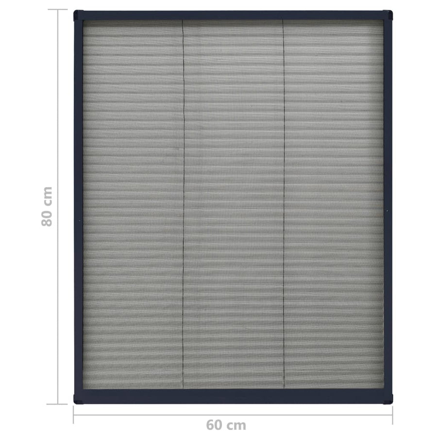 Raamhor Plissé Aluminium Kleurig 60 x 80 cm Antraciet