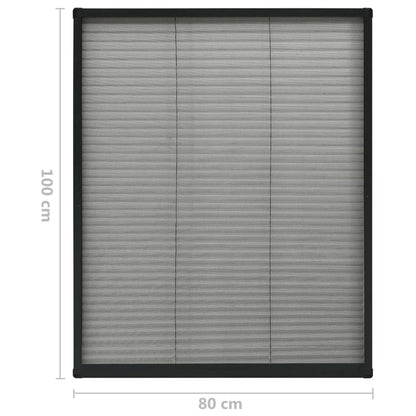 Raamhor Plissé 80X100 Cm Aluminium 80 x 100 cm Antraciet