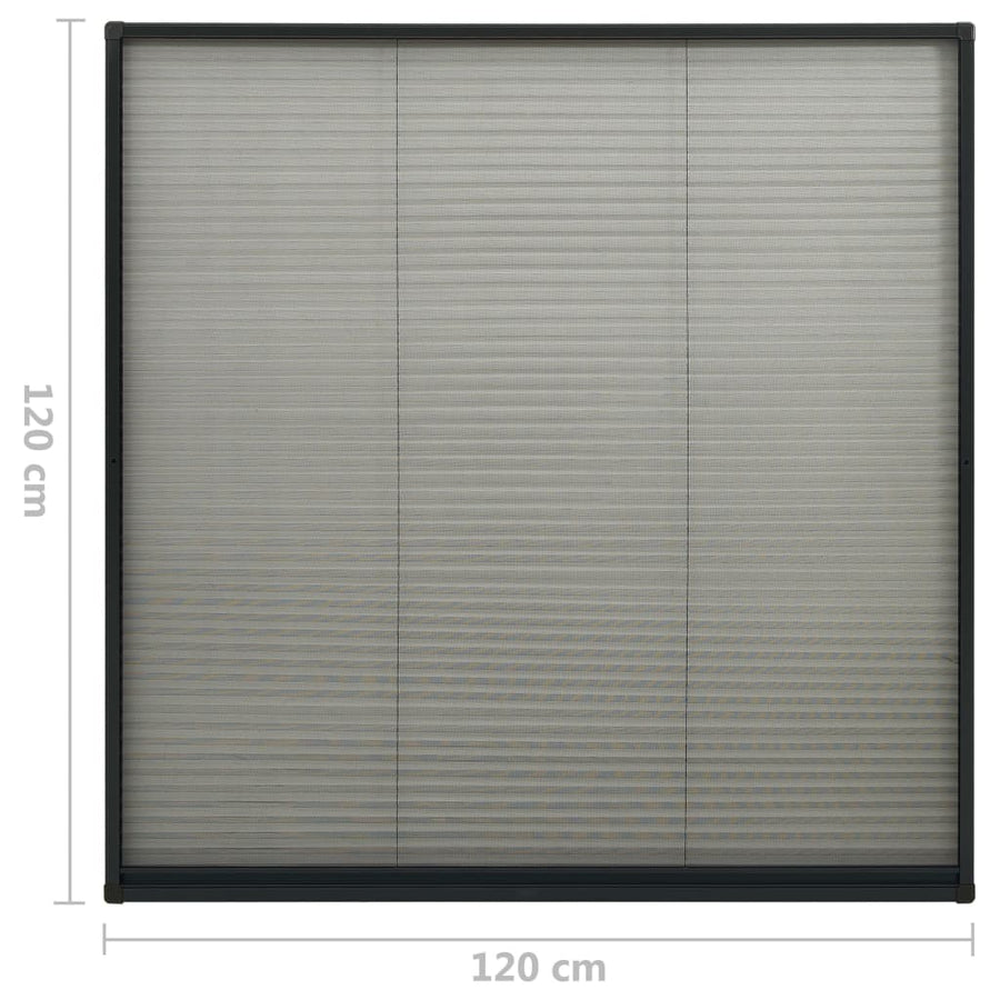 Raamhor Plissé Aluminium 120 x 120 cm Antraciet