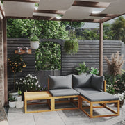 Loungeset 4-delig massief acaciahout grijs