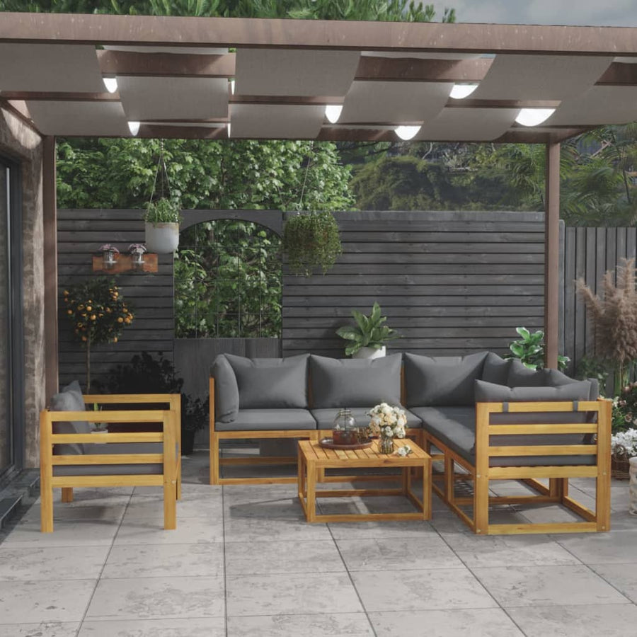 7-Delige Loungeset Met Kussens Massief Acaciahout 1