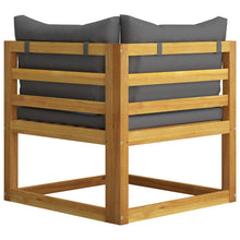 -Delige Loungeset Met Kussens Massief Acaciahout Donkergrijs 3x hoek + 5x midden + 2x voetensteun + Tafel
