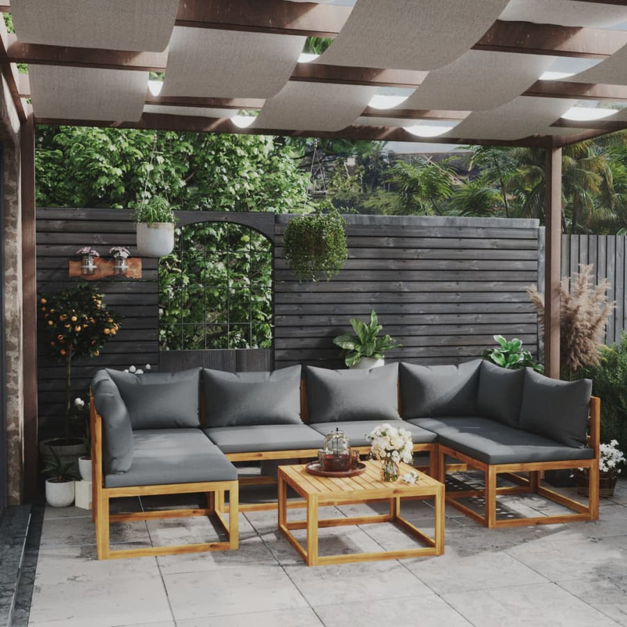 7-Delige Loungeset Met Kussens Massief Acaciahout 1