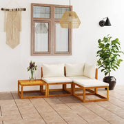 Loungeset 4-delig massief acaciahout crème