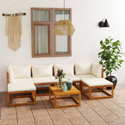 Loungeset 7-delig massief acaciahout crème