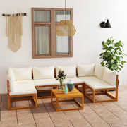 Loungeset 7-delig massief acaciahout crème