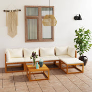 Loungeset 6-delig massief acaciahout crème