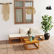 Loungeset 4-delig massief acaciahout crème
