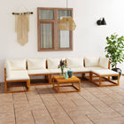 Loungeset 8-delig massief acaciahout crème