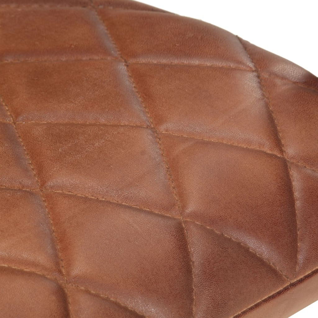 Eetkamerstoelen 4 st echt leer bruin