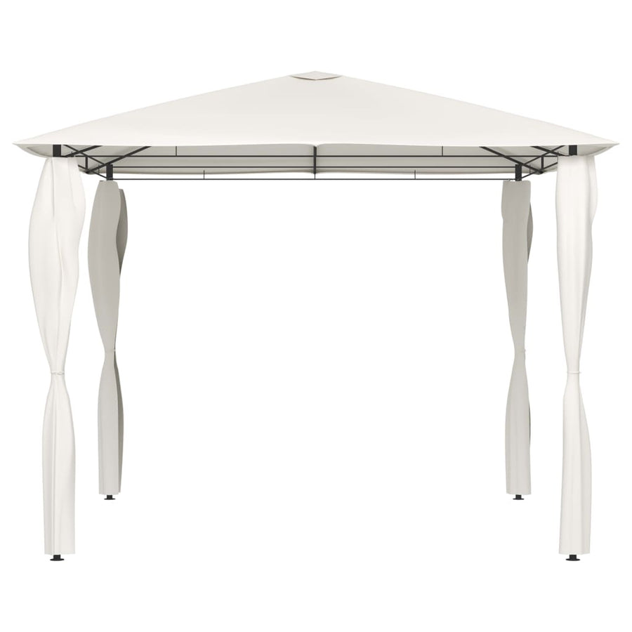 Prieel Met Paalhoezen 160 G/M² 3X3X2,6 M Kleurig 3 x 3 x 2.6 m Crème Met zijwand