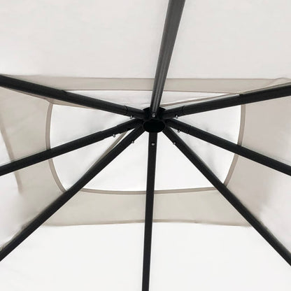 Prieel Met Paalhoezen 160 G/M² 3X3X2,6 M Kleurig 3 x 3 x 2.6 m Crème Met zijwand