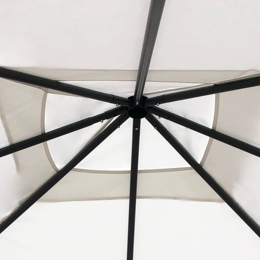 Prieel Met Paalhoezen 160 G/M² 3X3X2,6 M Kleurig 3 x 3 x 2.6 m Crème Met zijwand