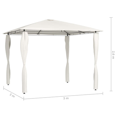 Prieel Met Paalhoezen 160 G/M² 3X3X2,6 M Kleurig 3 x 3 x 2.6 m Crème Met zijwand