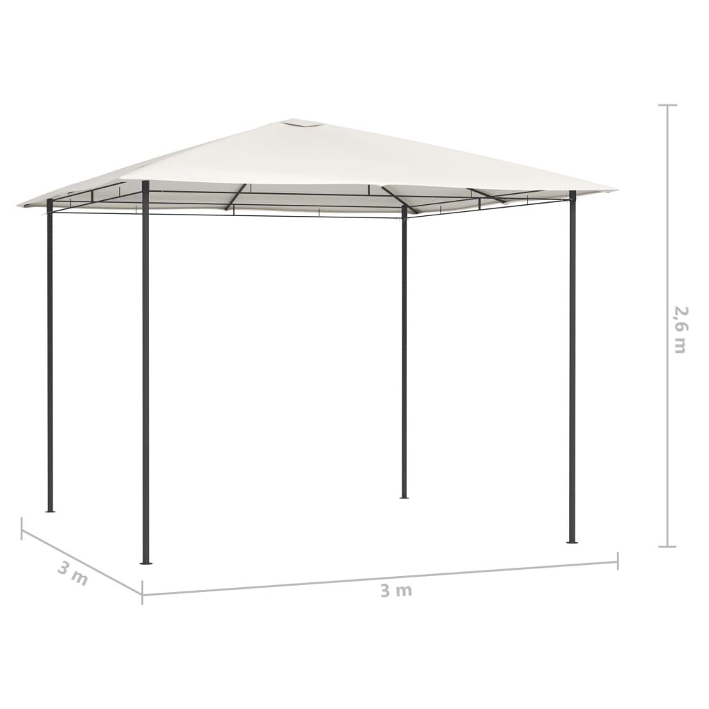 Prieel 160 G/M² 3X3X2,6 M Kleurig 3 x 3 x 2.6 m Crème Zonder zijwand