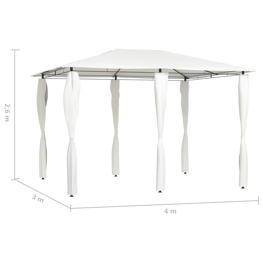 Prieel Met Paalhoezen 160 G/M² 3X4X2,6 M Kleurig 3 x 4 x 2.6 m Crème Met zijwand