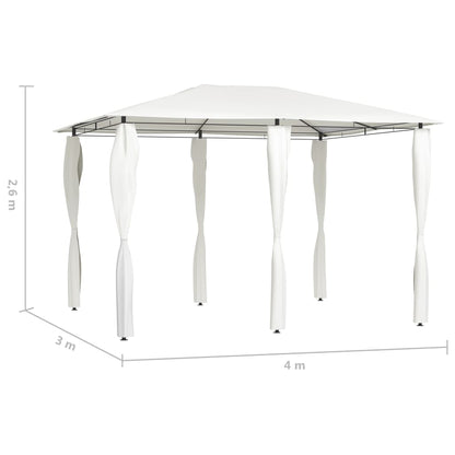 Prieel Met Paalhoezen 160 G/M² 3X4X2,6 M Kleurig 3 x 4 x 2.6 m Crème Met zijwand