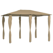 Prieel 3x4x2.6 m taupe met paalhoezen