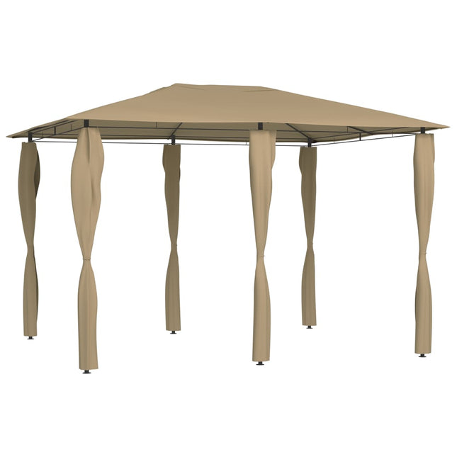 Prieel Met Paalhoezen 160 G/M² 3X4X2,6 M 3 x 4 x 2.6 m Taupe Met zijwand