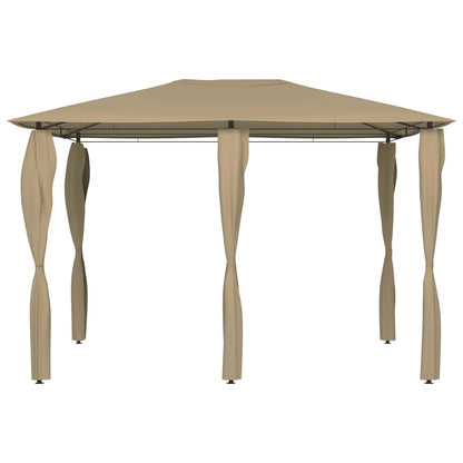 Prieel Met Paalhoezen 160 G/M² 3X4X2,6 M 3 x 4 x 2.6 m Taupe Met zijwand