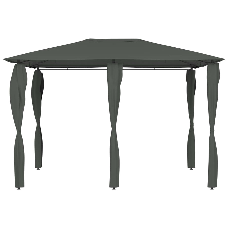 Prieel Met Paalhoezen 160 G/M² 3X4X2,6 M Kleurig 3 x 4 x 2.6 m Antraciet Met zijwand