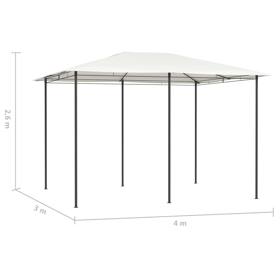 Prieel 160 G/M² 3X4X2,6 M Kleurig 3 x 4 x 2.6 m Crème Zonder zijwand