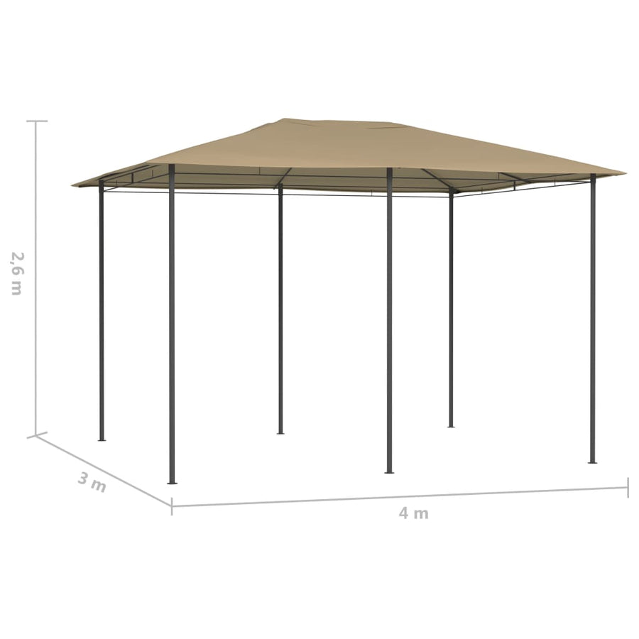 Prieel 160 G/M² 3X4X2,6 M 3 x 4 x 2.6 m Taupe Zonder zijwand