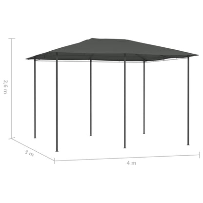 Prieel 160 G/M² 3X4X2,6 M Kleurig 3 x 4 x 2.6 m Antraciet Zonder zijwand