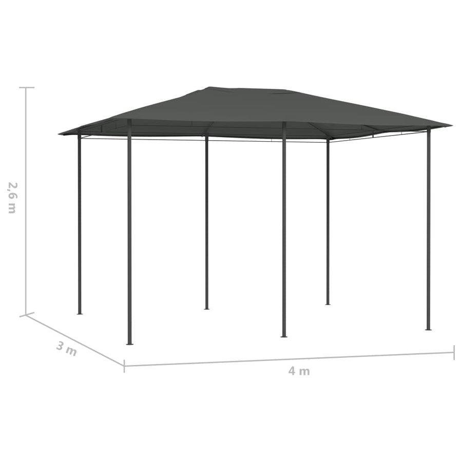 Prieel 160 G/M² 3X4X2,6 M Kleurig 3 x 4 x 2.6 m Antraciet Zonder zijwand