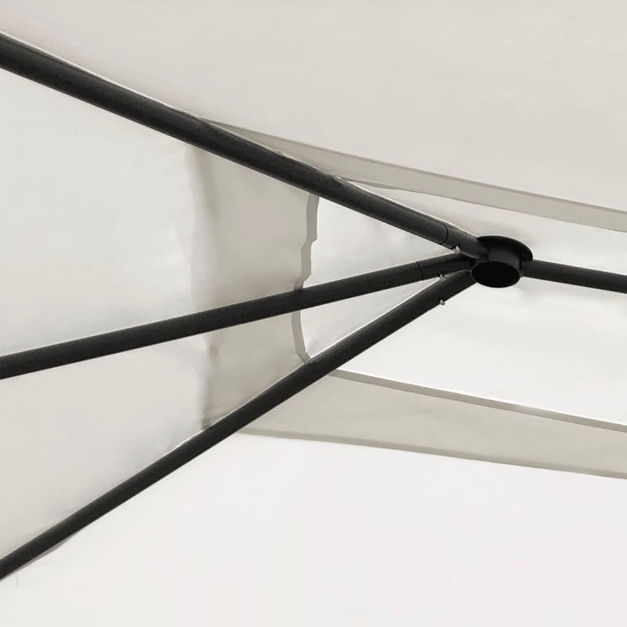 Prieel Met Paalhoezen 160 G/M² 3X6X2,6 M Kleurig 3 x 6 x 2.6 m Crème Met zijwand