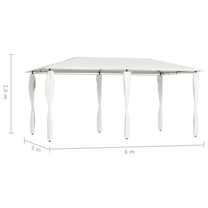 Prieel Met Paalhoezen 160 G/M² 3X6X2,6 M Kleurig 3 x 6 x 2.6 m Crème Met zijwand