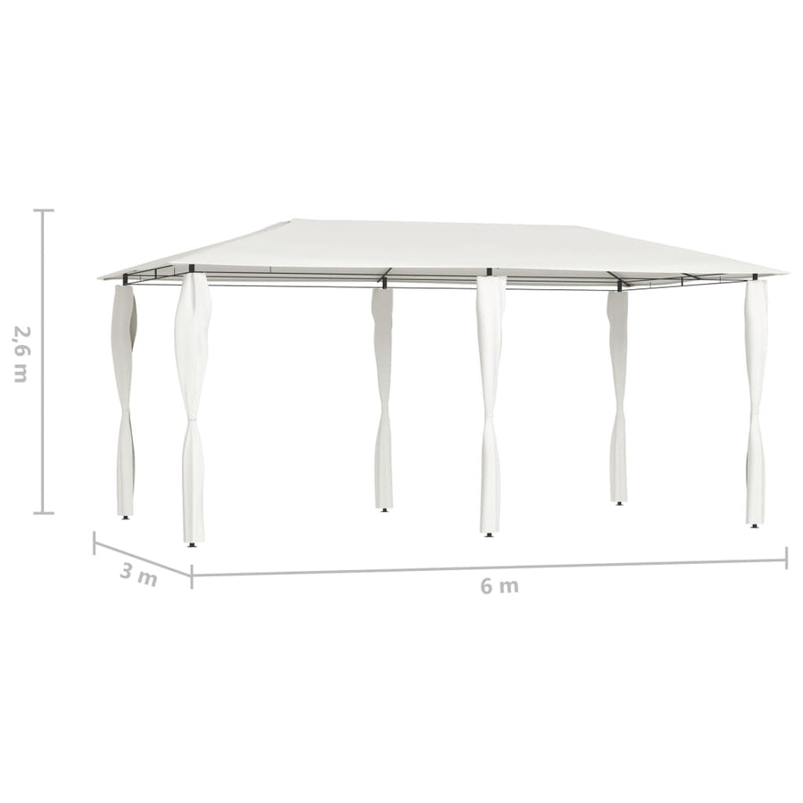 Prieel Met Paalhoezen 160 G/M² 3X6X2,6 M Kleurig 3 x 6 x 2.6 m Crème Met zijwand