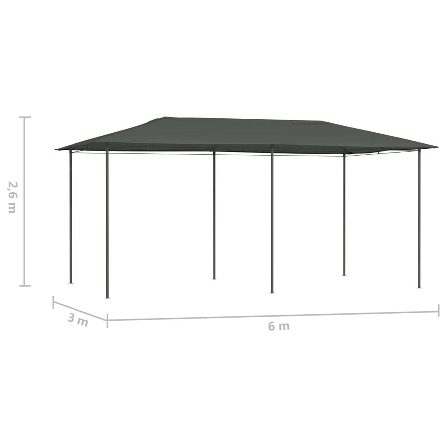 Prieel 160 G/M² 3X6X2,6 M Kleurig 3 x 6 x 2.6 m Antraciet Zonder zijwand
