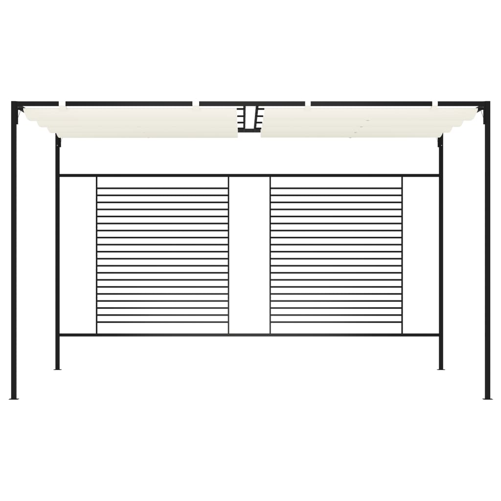 Prieel Met Uittrekbaar Dak 180 G/M² 3X4X2,3 M Kleurig Crème