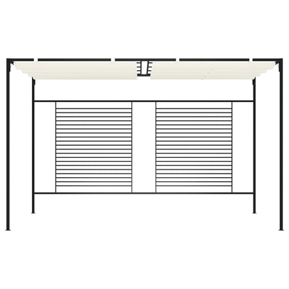 Prieel Met Uittrekbaar Dak 180 G/M² 3X4X2,3 M Kleurig Crème