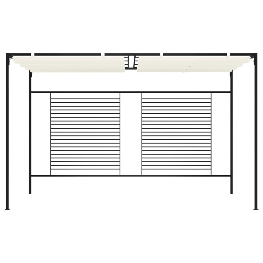 Prieel Met Uittrekbaar Dak 180 G/M² 3X4X2,3 M Kleurig Crème