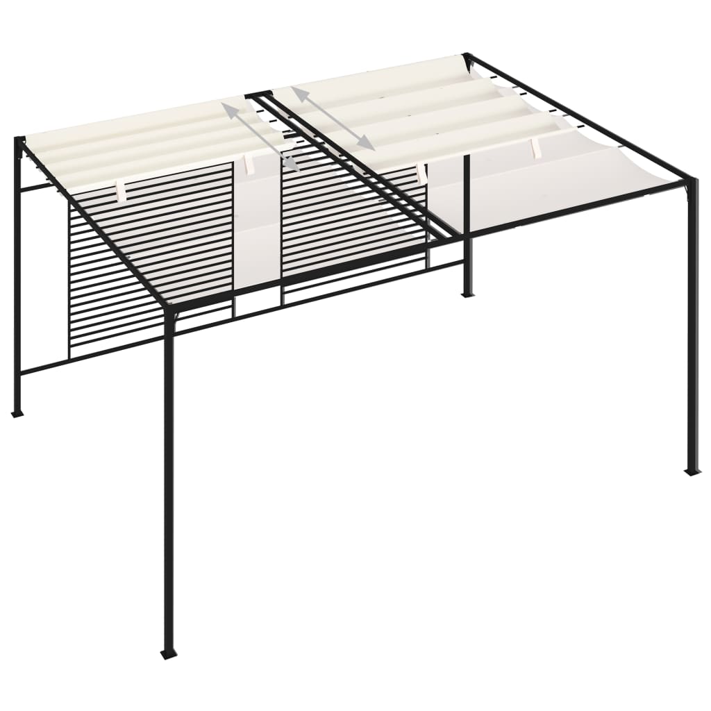 Prieel Met Uittrekbaar Dak 180 G/M² 3X4X2,3 M Kleurig Crème