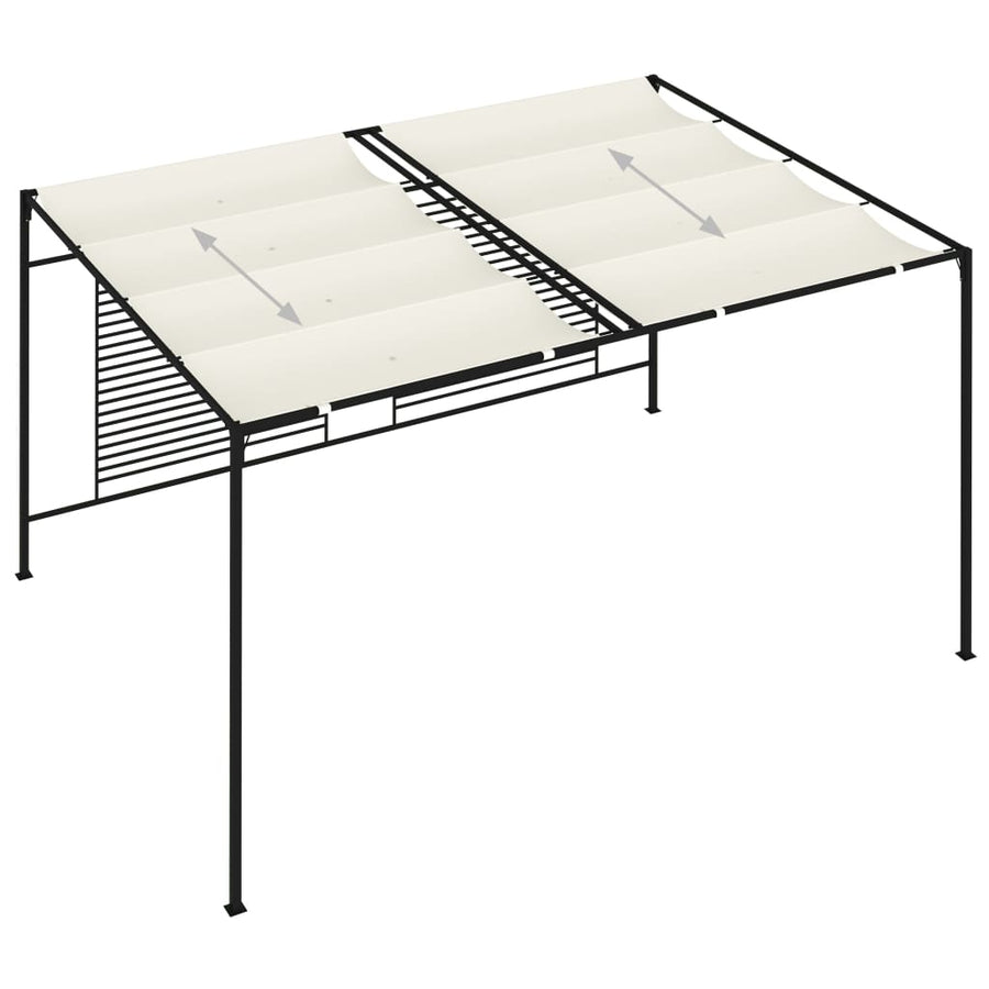 Prieel Met Uittrekbaar Dak 180 G/M² 3X4X2,3 M Kleurig Crème