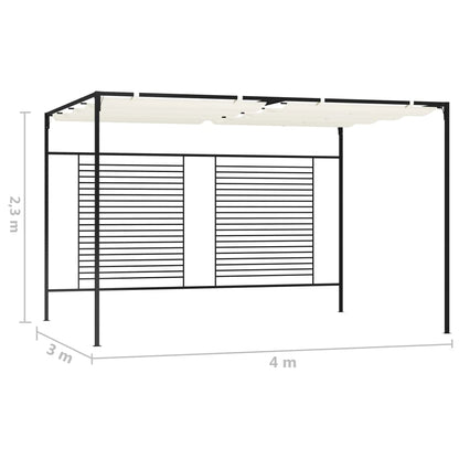Prieel Met Uittrekbaar Dak 180 G/M² 3X4X2,3 M Kleurig Crème