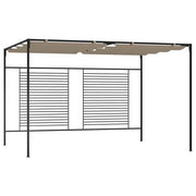 Pergola with retractable roof 180 g/m² 3x4x2.3 m taupe
