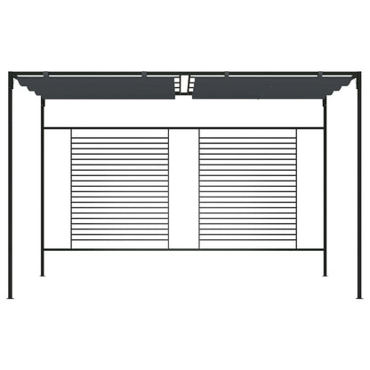 Prieel Met Uittrekbaar Dak 180 G/M² 4X3X2,3 M Kleurig Antraciet