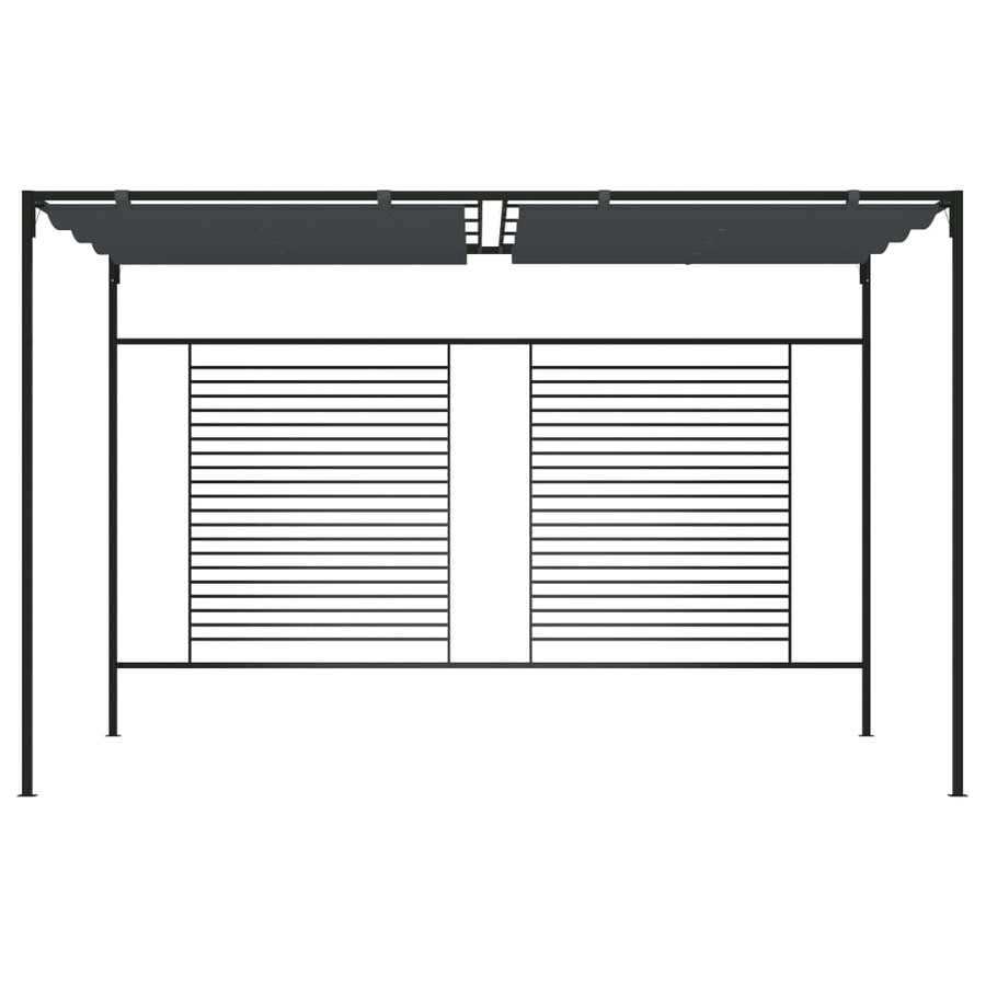 Prieel Met Uittrekbaar Dak 180 G/M² 4X3X2,3 M Kleurig Antraciet