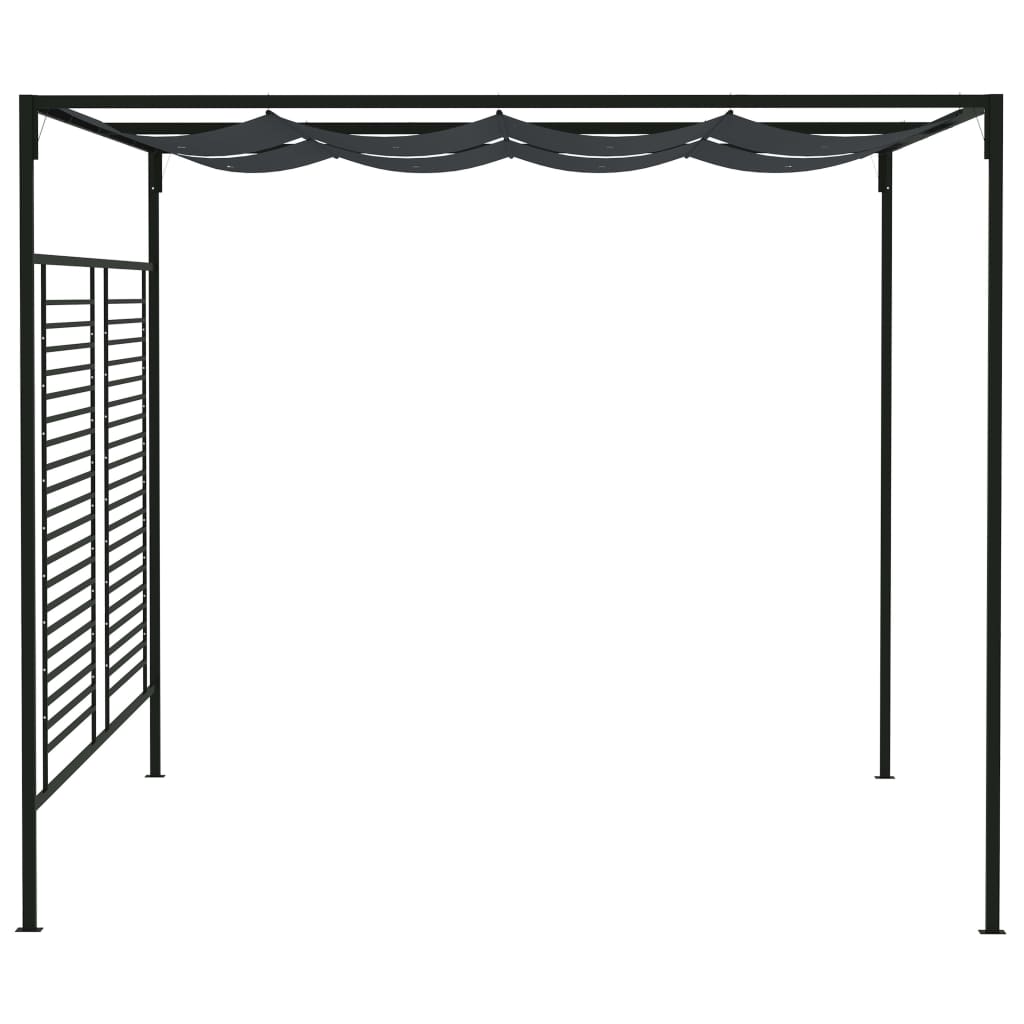 Prieel Met Uittrekbaar Dak 180 G/M² 4X3X2,3 M Kleurig Antraciet