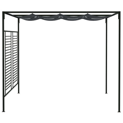 Prieel Met Uittrekbaar Dak 180 G/M² 4X3X2,3 M Kleurig Antraciet